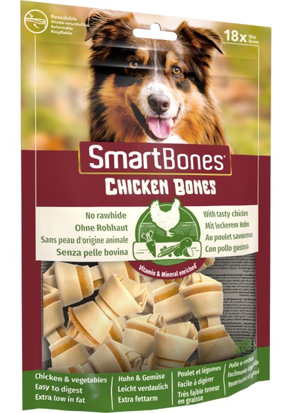 Smartbones Tavuklu Düğüm Köpek Ödül Kemiği Mini 18 Li 288 gr