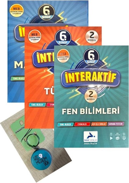 6. Sınıf İnteraktif 3'lü Set - Yeni Baskı - Açacaklı Anahtarlık