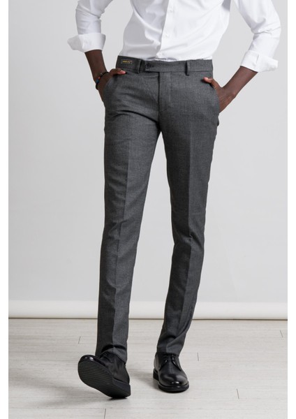 Armürlü Slimfit Kışlık Kumaş Pantolon