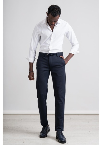 Slimfit Beli Lastikli ve Iplikli Kışlık Kumaş Likralı Jogger Pantolon