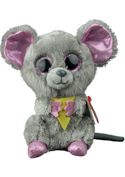 ByArs-Ty 36192 - Squeaker - Maus mit Käse, Glitzeraugen, Glubschi's, Beanie Boo's, 15 cm -ByArs