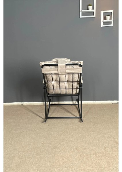 Sallanır Sandalye & Dinlenme Koltuğu, Sallanan Sandalye, Tv Koltuğu, Keten Krem Yastıklı | Modern, Ergonomik ve Dayanıklı | Özel Seri fırsatları