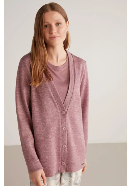 Yumuşak Dokulu Hırkalı Üçlü Kadın Pijama Takım 2417 modelleri