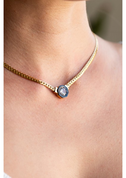 Serenay Kolye Gold Çelik