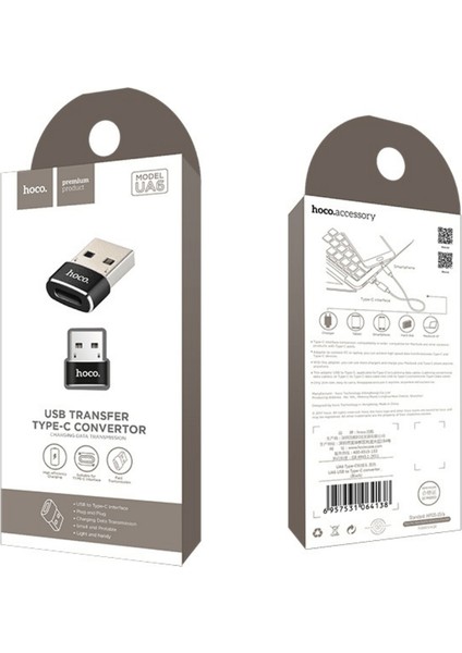 Ua6 Tak Çalıştır Dönüştürücü USB To Type-C