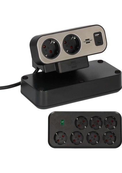 Byars-Brennensthul Estilo Duplex Serisi 9 Soketli Typ-C ve USB Li 19.500 Amper Akım Korumalı 2 Metre Kablolu Masa Üstü Priz