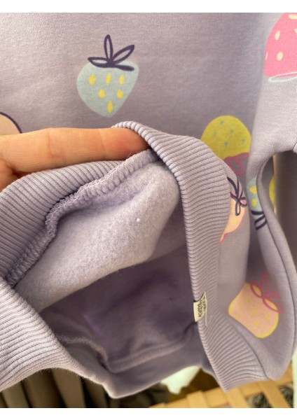 aden Meyve Baskılı Pamuklu 3 Iplik Şardonlu Sweat Bağcıklı Lastikli Bel Eşofman Kız Çocuk Takım fiyatları