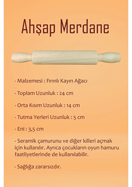 Beyaz Seramik Hamuru 1 kg Kil Ebeşuar Seti 6X15 ml Akrilik Set 25 ml Vernik Ahşap Merdane Zımpara