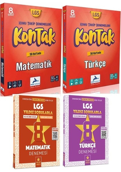 2024 Paraf LGS Türkçe ve Matematik Kontak Deneme ve Yıldız Sorular LGS Tükçe ve Matematik Deneme