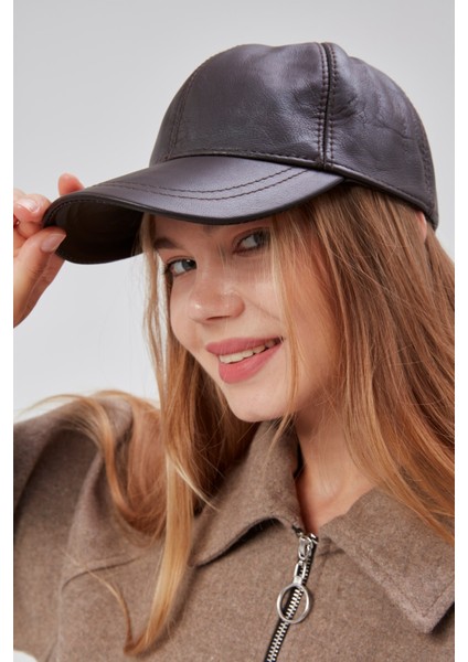 %100 Orjinal Deri Kışlık Unisex Beyzbol Şapka