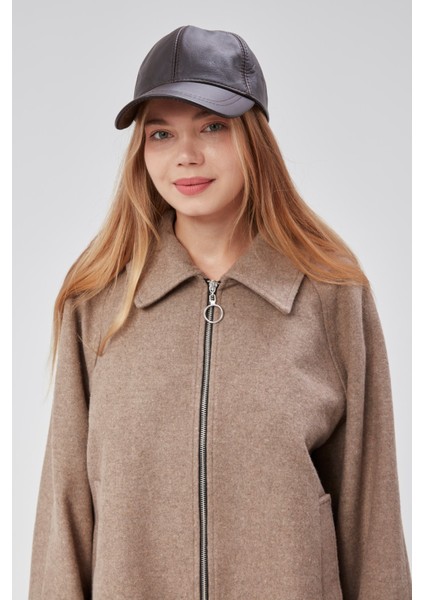 %100 Orjinal Deri Kışlık Unisex Beyzbol Şapka