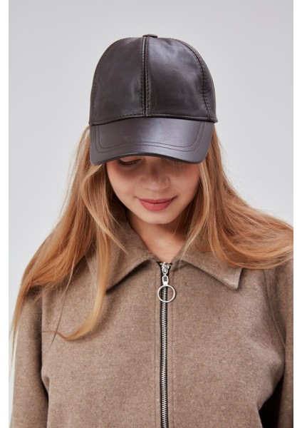 %100 Orjinal Deri Kışlık Unisex Beyzbol Şapka