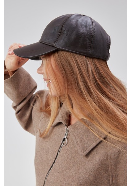 %100 Orjinal Deri Kışlık Unisex Beyzbol Şapka