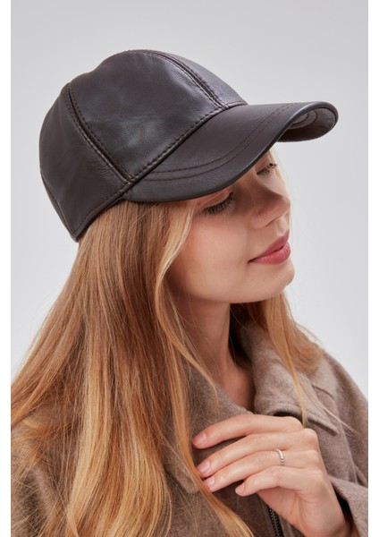 %100 Orjinal Deri Kışlık Unisex Beyzbol Şapka
