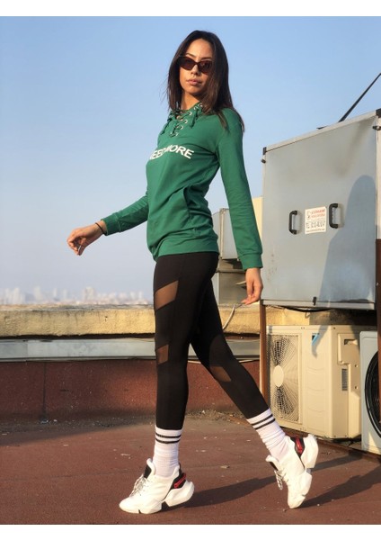 Cecile Yeşil Kapşonlu Kadın Sweat modelleri