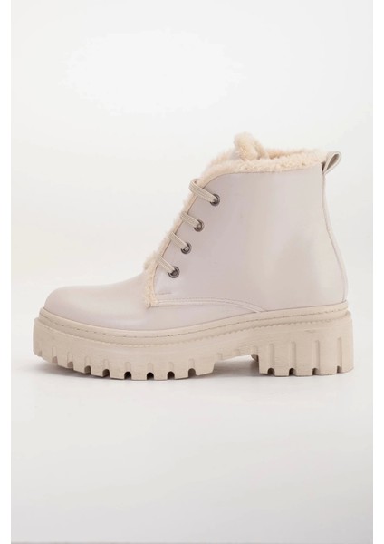 Kadın Içi Kürklü Bej Fermuarlı Bot indirimleri