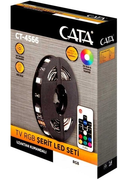 CT-4566 Tv Arkası Rgb Şerit LED Seti 3 Metre