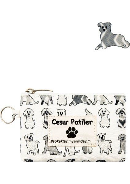 Cesur Patiler Köpek Desenli Anahtarlıklı Mini Çanta 13CMX10CM