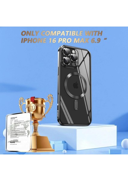 Apple Iphone 16 Pro Kılıf Şeffaf Renkli Kamera Koruma Magsafe Şarj Kapak Demre