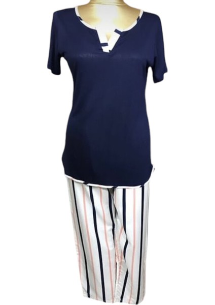 3235-PELIN Bayan Pijama Takım-Iacivert