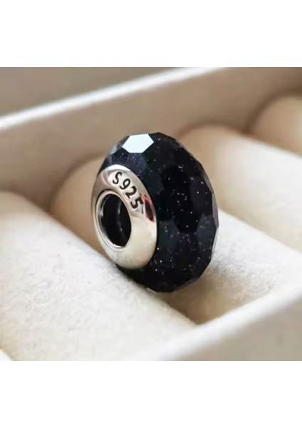 Kesme Yüzeyli Lacivert Murano Cam Charm fiyatları