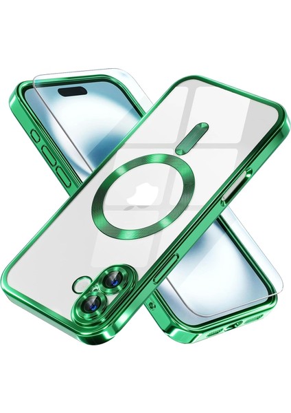Apple Iphone 16 Kılıf Şeffaf Renkli Kamera Koruma Magsafe Şarj Kapak Demre