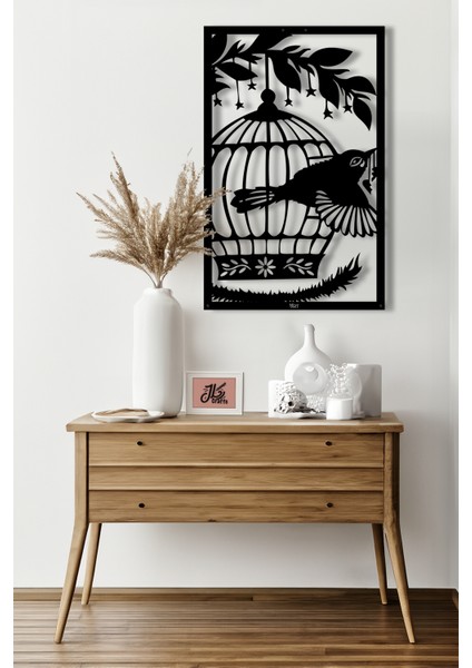 Bird Cage Duvar Dekorasyonu Metal Tablo