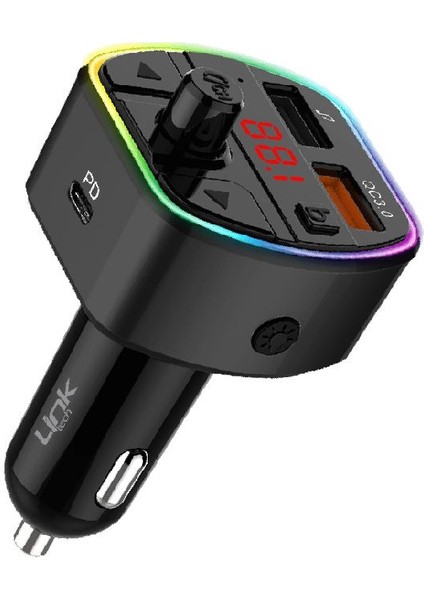 Linktech GP14 38W Pd + Qc3.0 LED Ekranlı Fm Transmitter
