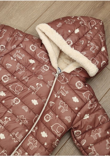 Fil Aslan Zürafa Figürlü Içi Kürklü Kapüşonlu Erkek Bebek Kahverengi Astronot Kozmonot Tulum fiyatları