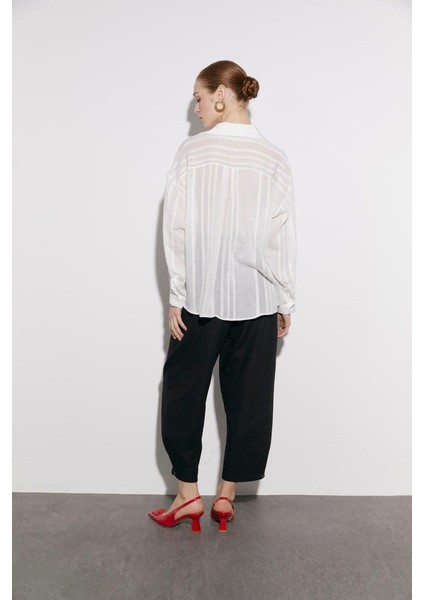 Kadın Owersize Gömlek Beyaz fırsatları