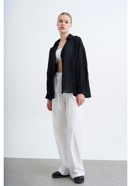 Kadın Owersize Gömlek Siyah fiyatları