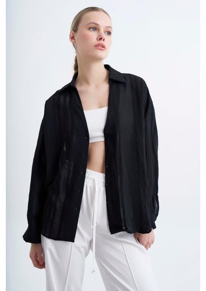Kadın Owersize Gömlek Siyah fırsatları