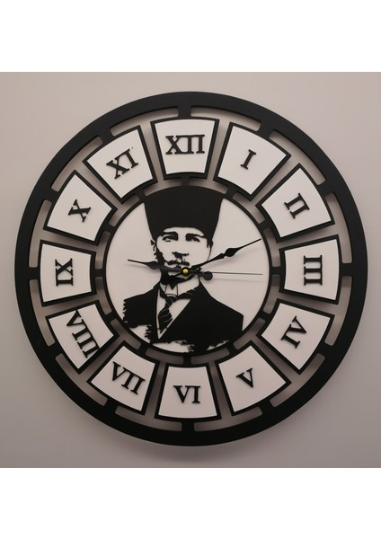 55 cm Çaplıahşap Atatürk Duvar Saati