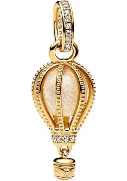 Gold Renk Işıltılı Şeffaf Sıcak Hava Balonu Sallantılı Charm fiyatları