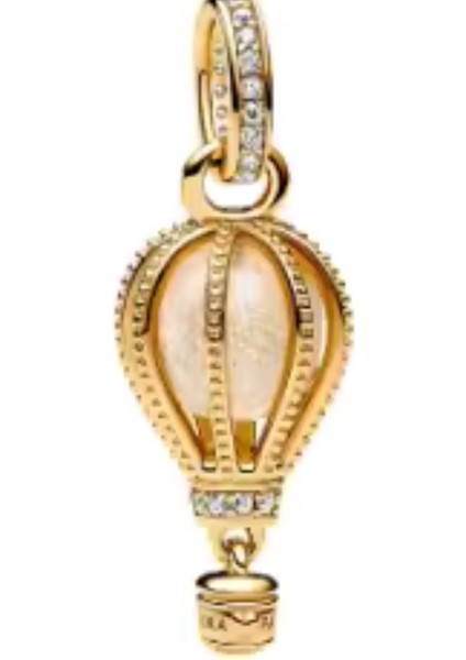 Gold Renk Işıltılı Şeffaf Sıcak Hava Balonu Sallantılı Charm modelleri