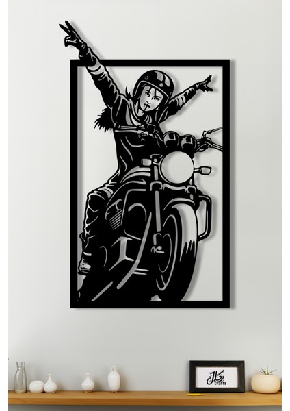 Women On Motorcycles Duvar Dekorasyonu Metal Tablo