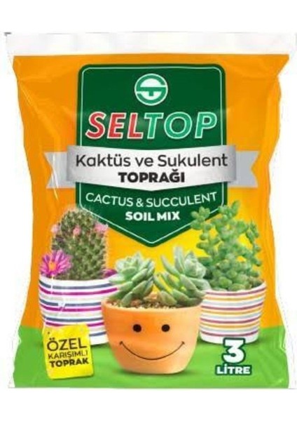 3 Lt Kaktüs ve Sukulent Toprağı, Çiçek Toprağı, Torf, Saksı Toprağı, Süs Bitkisi Toprağı.