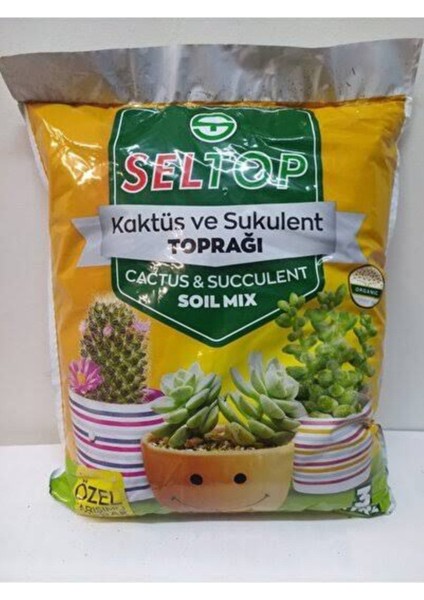3 Lt Kaktüs ve Sukulent Toprağı, Çiçek Toprağı, Torf, Saksı Toprağı, Süs Bitkisi Toprağı.