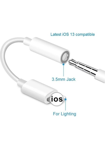 Iphone Uyumlu Kablolu Kulaklık Çevirici Adaptör Lightning To Headphone Jack Dön - BRK9459-6105