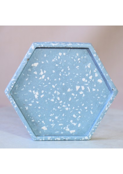 Jesmonite Terrazzo Altıgen Takı-Barkdak Tablası