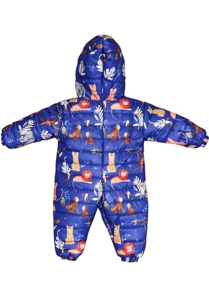 Safari Desenli Içi Kürklü Kapüşonlu Erkek Bebek Saks Mavi Astronot Kozmonot Tulum fırsatları