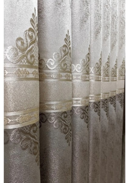 Şık Desenli Pano Fon Krem-Vizon (Tek Kanat+Aksesuar) indirimleri