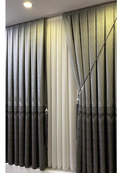 Şık Desenli Pano Fon Gri-Füme (Tek Kanat+Aksesuar)