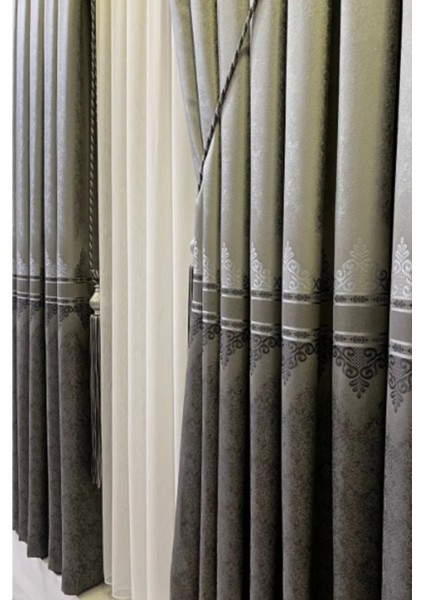 Şık Desenli Pano Fon Gri-Füme (Tek Kanat+Aksesuar) fiyatları