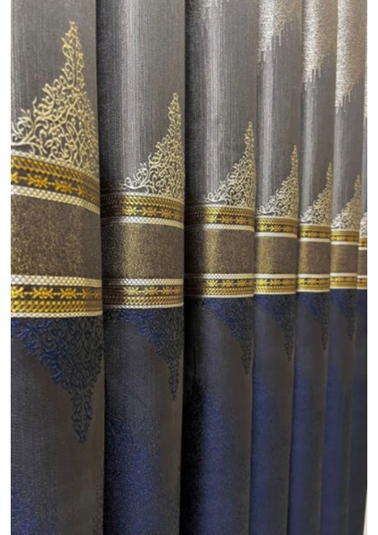 Şık Desenli Pano Fon Gri-Lacivert (Tek Kanat+Aksesuar) fırsatları