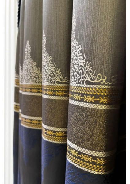 Şık Desenli Pano Fon Gri-Lacivert (Tek Kanat+Aksesuar) indirimleri