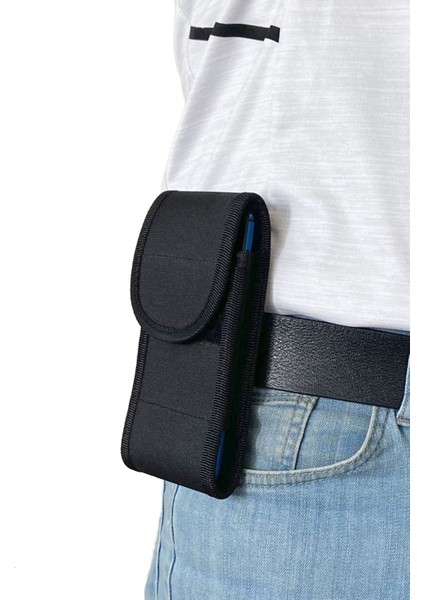 Ld170 Kanvas Kumaş Cırt Kapaklı Kemere Takılan Telefon Kılıfı