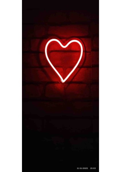 Kalp logolu neon led 12 v trafolu tak fişe çalıştır sevgiliye özel