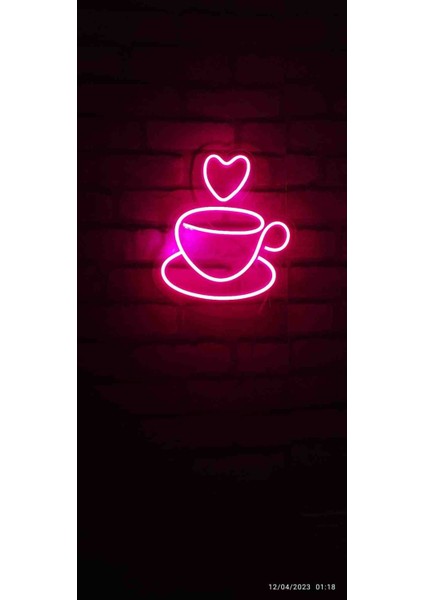 Kahve Logolu Neon LED dekoratif tasarım