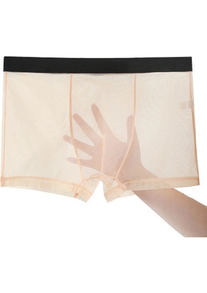 Heloshe Erkek Beyaz Tül Siyah Biyeli Sexy Fantezi Boxer